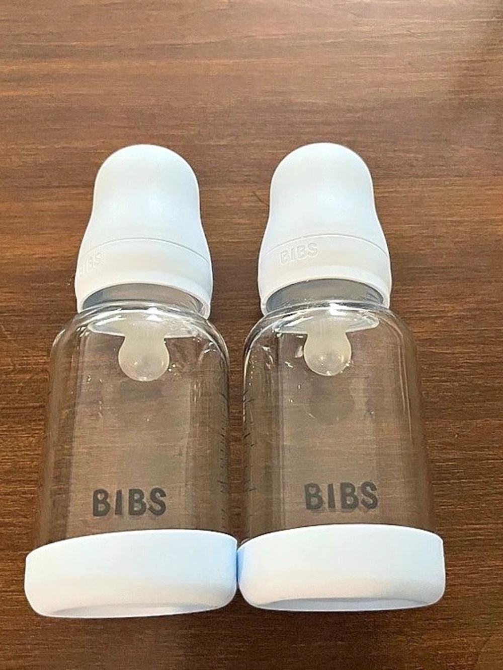 BIBS - 2 Glass Baby Bottles 4 oz Light Blue
